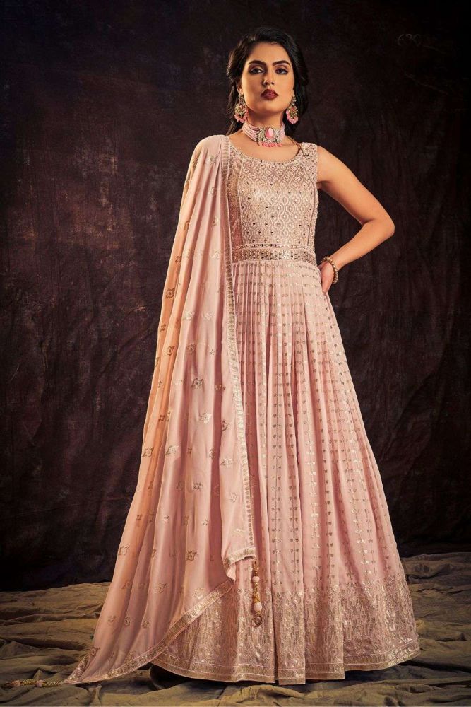 Pink gown with dupatta store