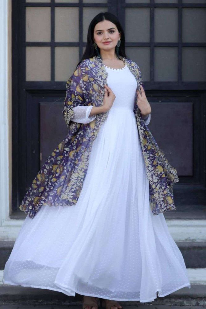 White georgette dress outlet