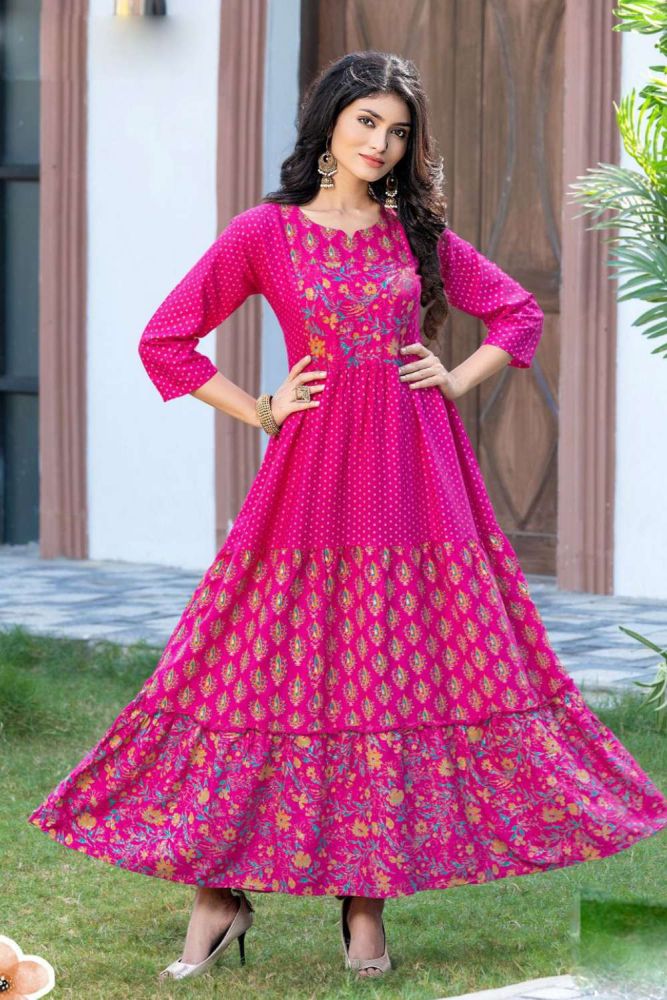 Rayon anarkali kurti store