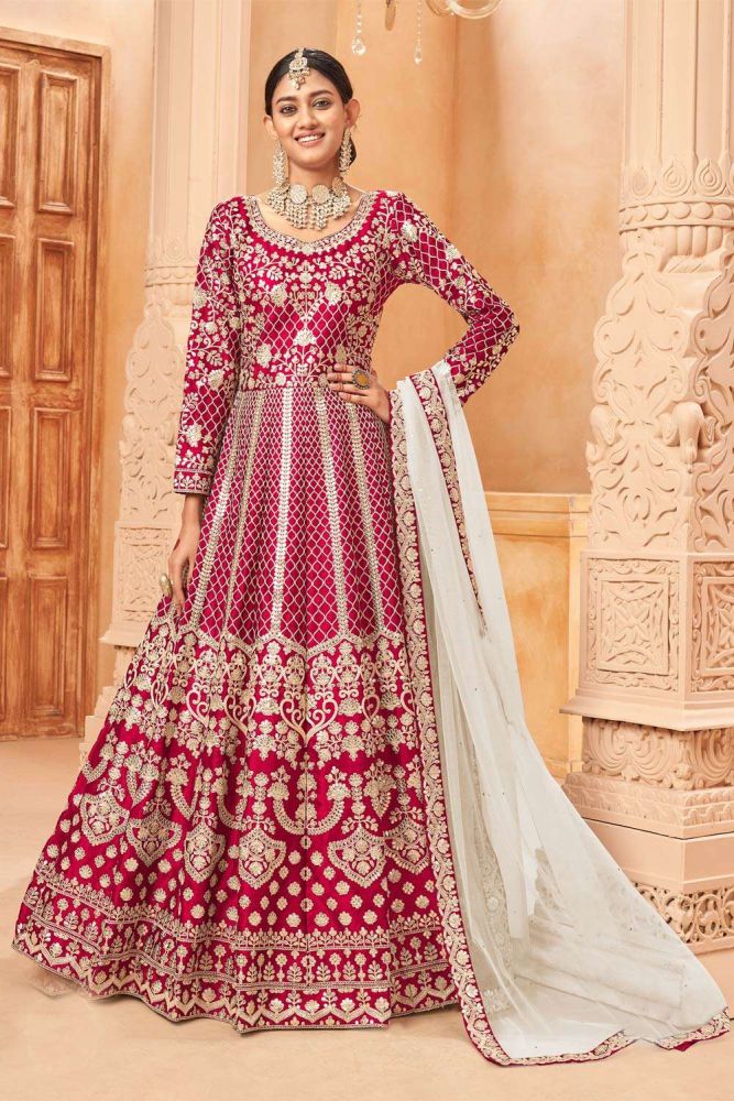 Magenta anarkali suit shop