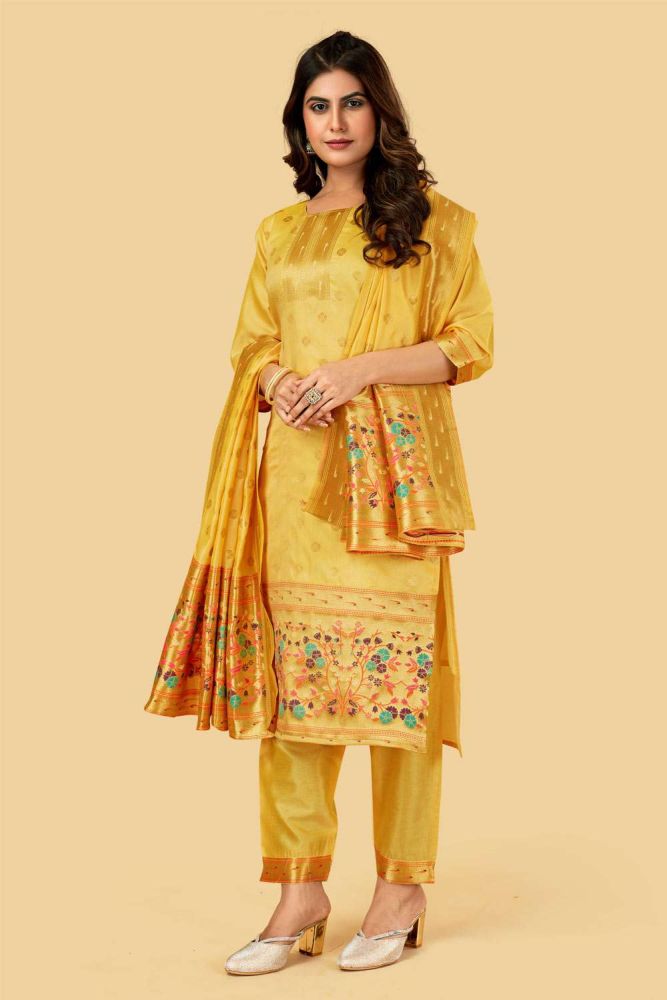 Golden salwar kameez online cheap