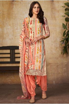 Printed cotton punjabi suits top
